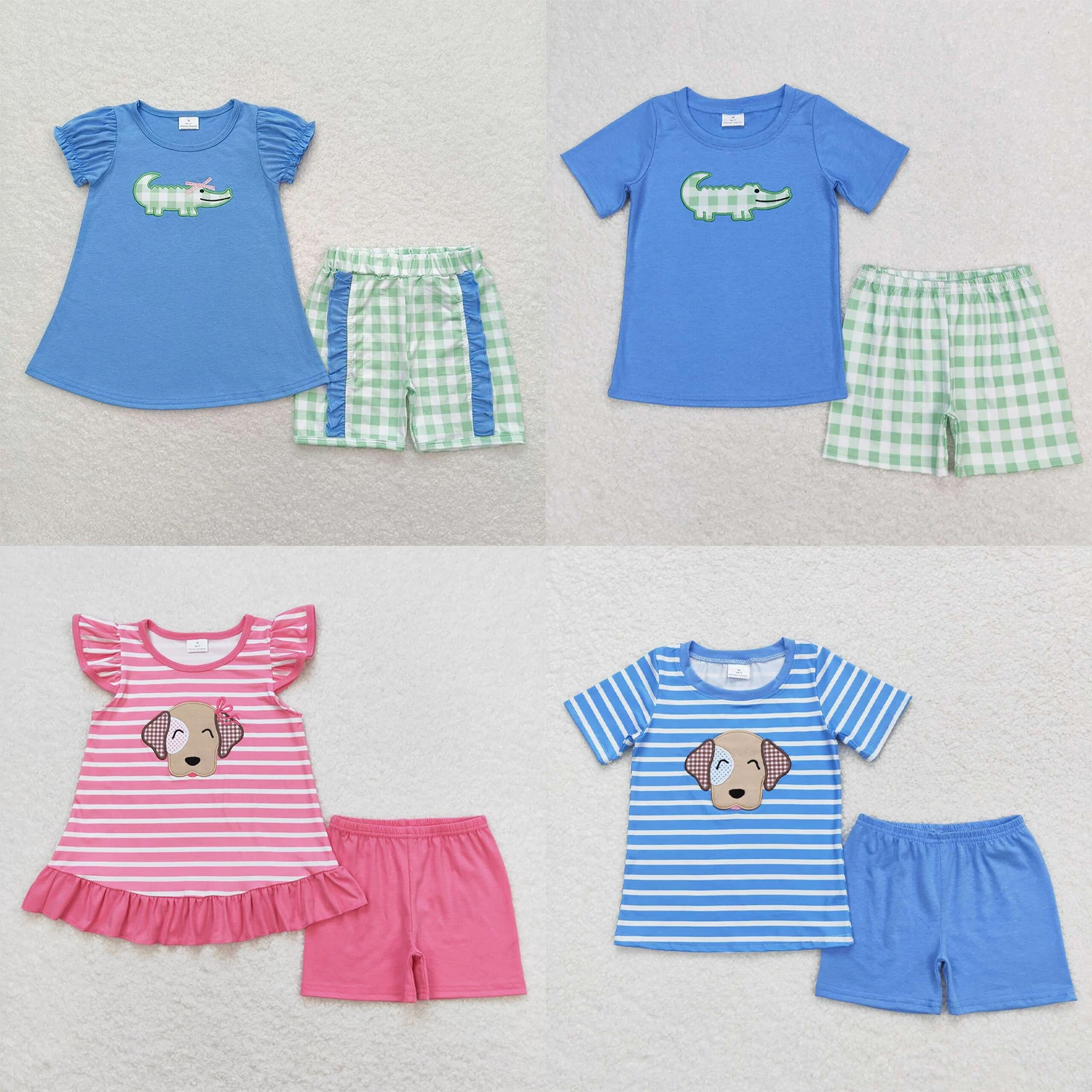 Wholesale Kids Short Sleeves Embroidery T-shirts Baby Boy Girl Outfit Children Summer Crocodile Animals Two Pieces Toddler Set
Wholesale Kids Short Sleeves Embroidery T-shirts Baby Boy Girl Outfit Children Summer Crocodile Animals Two Pieces Toddler Set
