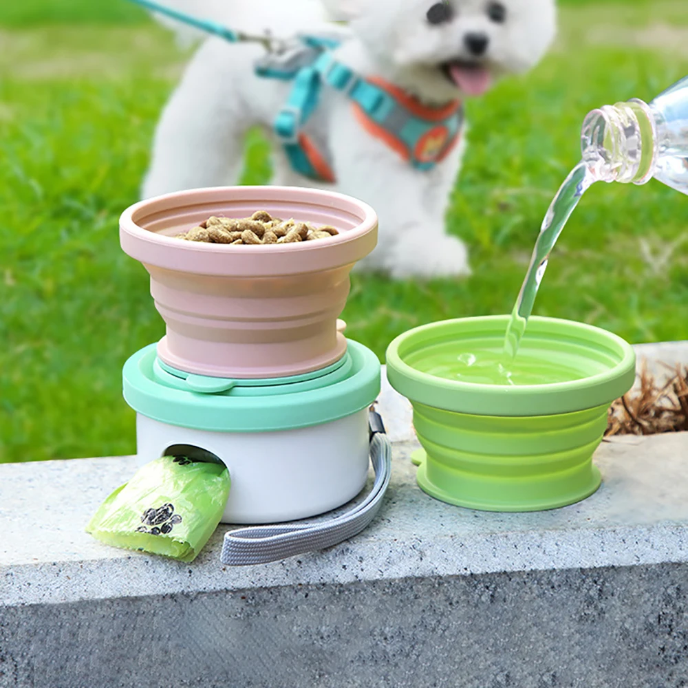 Combination Portable Case Folding Pet Bowl Food Grade Silicone Walk The Dog Feeder Water Bottle Pet Accessories
Combination Portable Case Folding Pet Bowl Food Grade Silicone Walk The Dog Feeder Water Bottle Pet Accessories