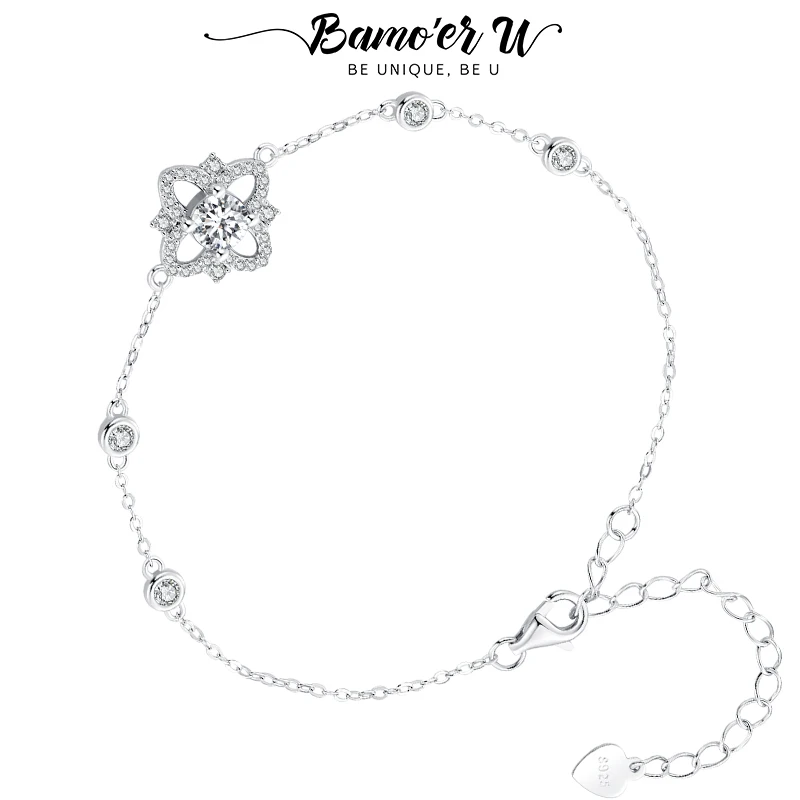 Bamoer U 0.5CT Moissanite Bracelet VVS1 EX Simple Chain Bezel-setting Zircons Luxury Valentine's Day Gift 925 Sterling Silver
Bamoer U 0.5CT Moissanite Bracelet VVS1 EX Simple Chain Bezel-setting Zircons Luxury Valentine's Day Gift 925 Sterling Silver