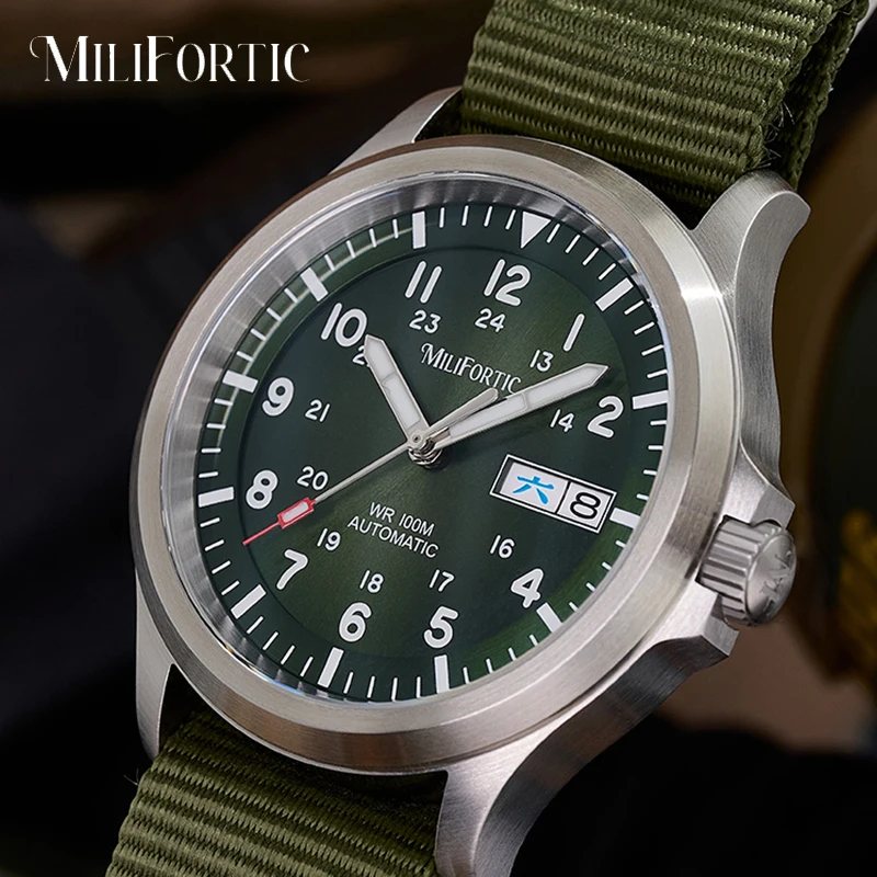 Milifortic военные полевые часы 39 мм M097 NH36 автоматический механический механизм с календарем с сапфировым стеклом Homage водонепроницаемые часы для мужчин
Milifortic военные полевые часы 39 мм M097 NH36 автоматический механический механизм с календарем с сапфировым стеклом Homage водонепроницаемые часы для мужчин