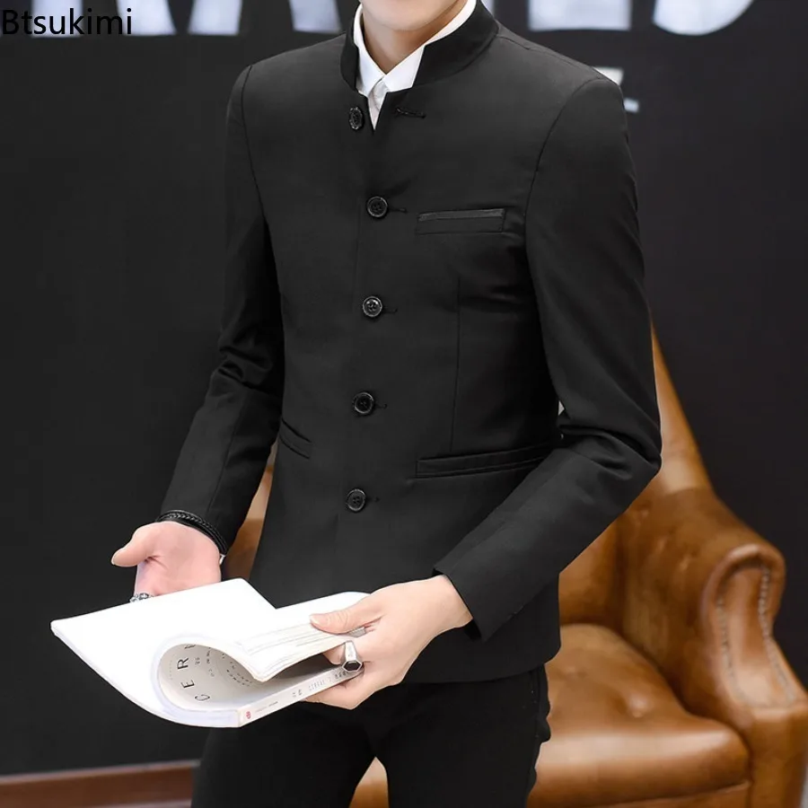 2025 Chinese Style Stand Collar Zhongshan Suit Men's Long Sleeve Slim Fashion Blazers Vintage Classic Traditional Men Clothing
2025 Chinese Style Stand Collar Zhongshan Suit Men's Long Sleeve Slim Fashion Blazers Vintage Classic Traditional Men Clothing
