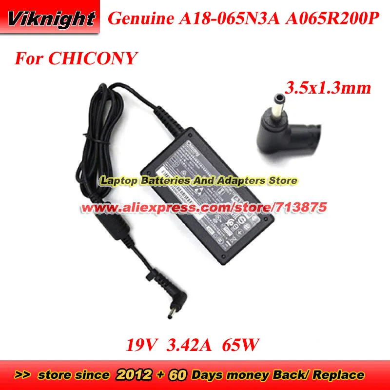 Подлинный A18-065N3A адаптер переменного тока 19V 3.42A 65W A065R200P для Medion E15407 Acer N20C12 с адаптером питания 3.5x1.3 мм
Подлинный A18-065N3A адаптер переменного тока 19V 3.42A 65W A065R200P для Medion E15407 Acer N20C12 с адаптером питания 3.5x1.3 мм