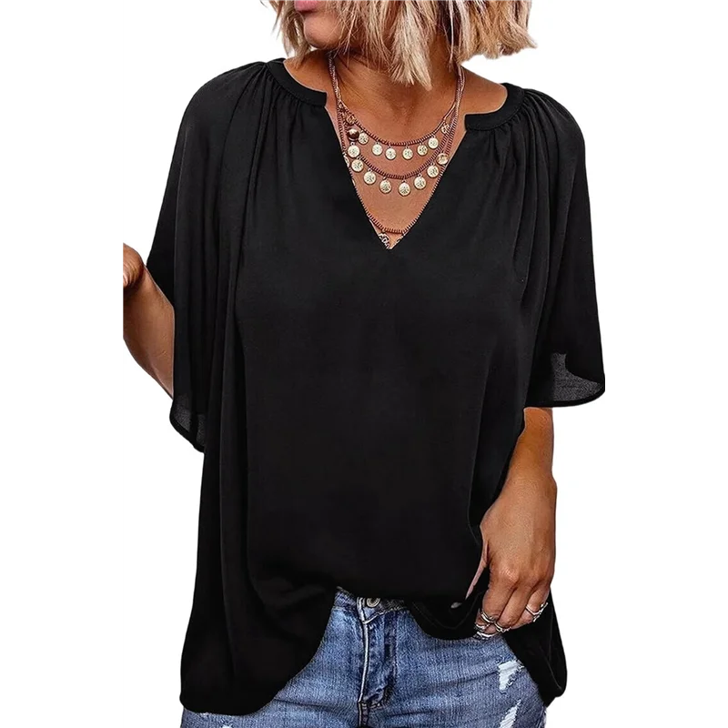 Женские топы, нарядные повседневные рубашки весна-лето 2025 года с v-образным вырезом и короткими рукавами, деловые повседневные шифоновые блузки-A55G
Женские топы, нарядные повседневные рубашки весна-лето 2025 года с v-образным вырезом и короткими рукавами, деловые повседневные шифоновые блузки-A55G