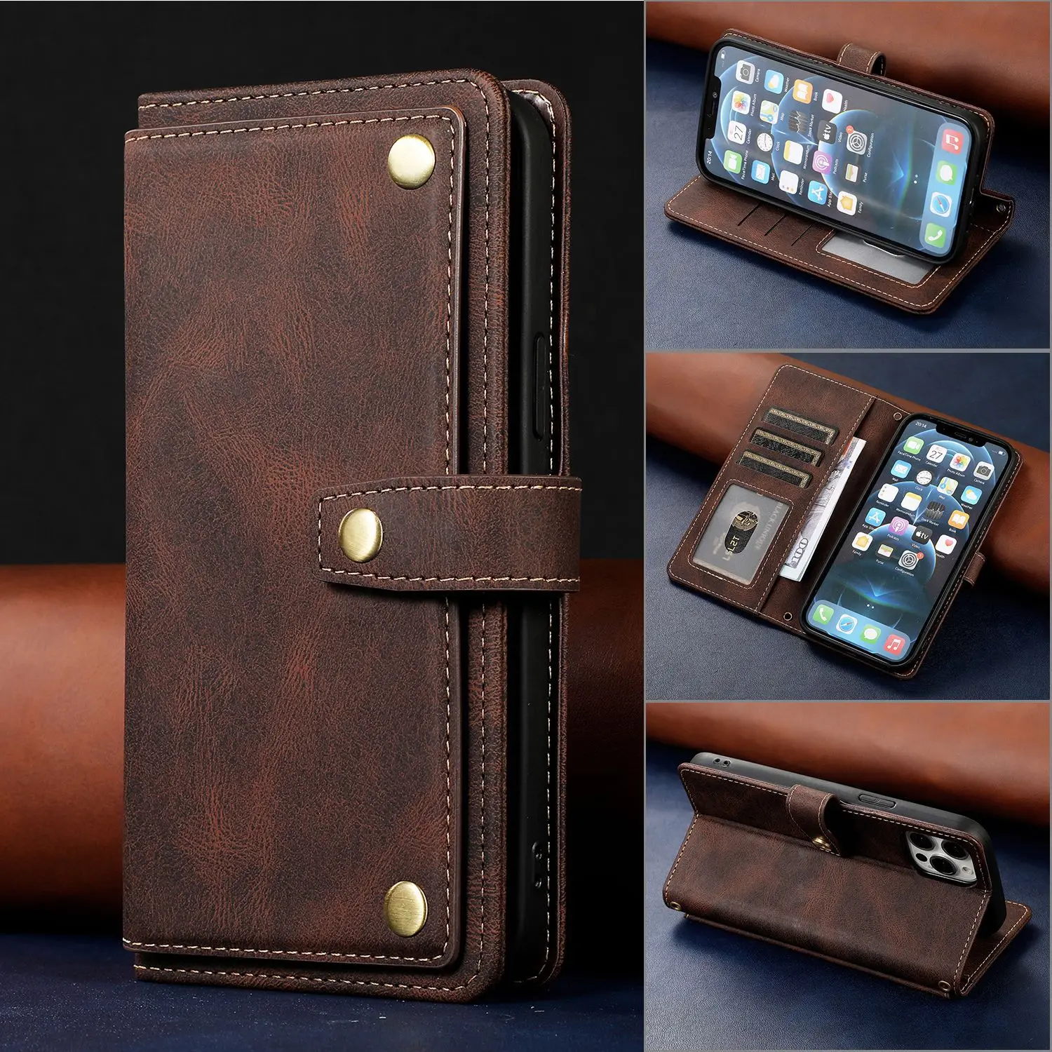 Retro Pu Anti-collision Stand Stand Wallet Flip Cases Apple Iphone 14 13 12 11 Pro Xs Max X Xr Plus Cover Multi-purpose Bag Case
Retro Pu Anti-collision Stand Stand Wallet Flip Cases Apple Iphone 14 13 12 11 Pro Xs Max X Xr Plus Cover Multi-purpose Bag Case