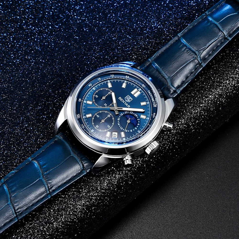 Quartz Watch for Man Chronograph with 42mm Diameter and 13mm Thickness with Muilt Functional Dial Leather Strap 50M Waterproof
Quartz Watch for Man Chronograph with 42mm Diameter and 13mm Thickness with Muilt Functional Dial Leather Strap 50M Waterproof