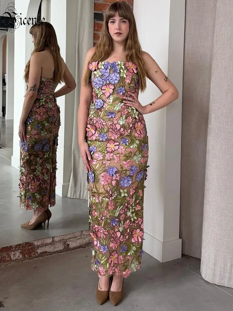 VC Elegant Strapless Floral Maxi Dress For Women 3D Embroidery Bodycon Long Evening Party Dress 2026 Lace-up Backless vestidos
VC Elegant Strapless Floral Maxi Dress For Women 3D Embroidery Bodycon Long Evening Party Dress 2026 Lace-up Backless vestidos