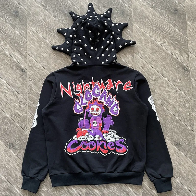 GLO GANG Men's Hoodie Halloween Full Zip Hoodie High Street Vintage Halloween Collection Hooded Sweatshirt
GLO GANG Men's Hoodie Halloween Full Zip Hoodie High Street Vintage Halloween Collection Hooded Sweatshirt