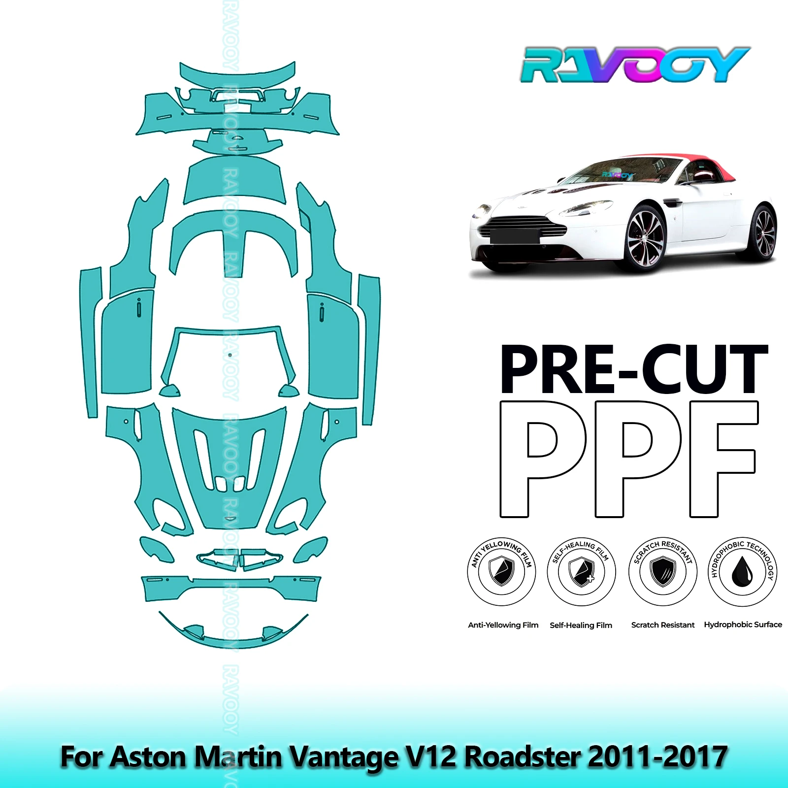 Full Vehicle Clear Bra Precut PPF Paint Protection Film For Aston Martin Vantage V12 Roadster 2011-2017
Full Vehicle Clear Bra Precut PPF Paint Protection Film For Aston Martin Vantage V12 Roadster 2011-2017