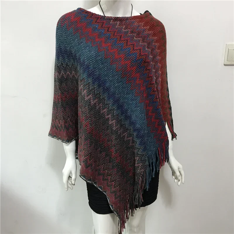 Street Spring Autumn New Style Women Cloak Lady Knitting Poncho Cape Tassel Color Matching Striped Pullover Shawl Red
Street Spring Autumn New Style Women Cloak Lady Knitting Poncho Cape Tassel Color Matching Striped Pullover Shawl Red