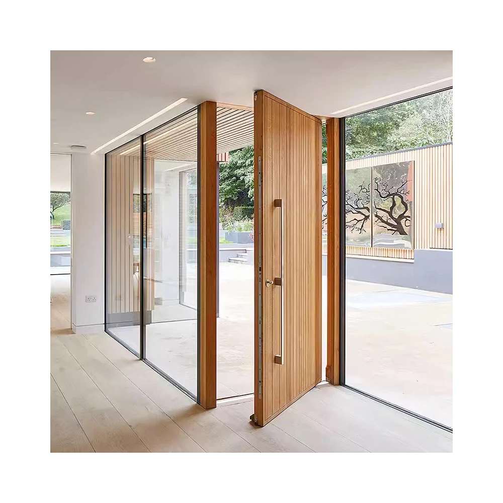 Light luxury Wooden Front Entry Pivot Door Exterior Door Entry Wood Glass Pivot Door For home hotel lobby villa
Light luxury Wooden Front Entry Pivot Door Exterior Door Entry Wood Glass Pivot Door For home hotel lobby villa