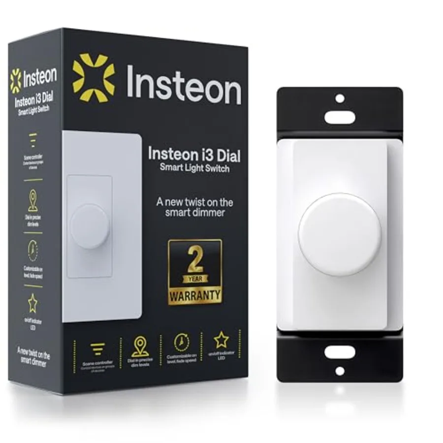 Smart Light Switch DS01 White - Works as On/Off Switch or Dimmer Switch - Smart Rotary Dimmer Switch - Requires Hub for Voice C
Smart Light Switch DS01 White - Works as On/Off Switch or Dimmer Switch - Smart Rotary Dimmer Switch - Requires Hub for Voice C