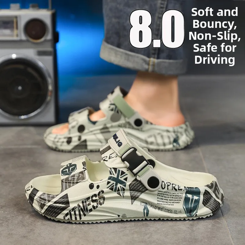 Men's Summer Fashion Brand Outdoor Wear-Resistant Slip-Resistant Soft-Soled Beach Sandals Driving Sport Sensation Slippers
Men's Summer Fashion Brand Outdoor Wear-Resistant Slip-Resistant Soft-Soled Beach Sandals Driving Sport Sensation Slippers