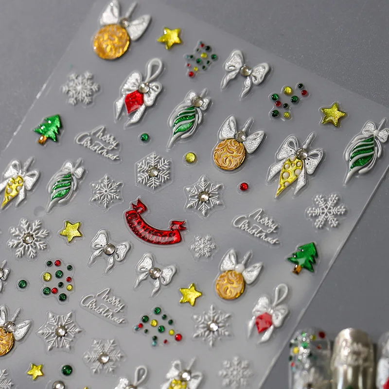 5D Christmas Nail Stickers Self Adhesive Embossed Rhinestone 3D Relief Upgraded Premium Vinyl for Women Party Decor
5D Christmas Nail Stickers Self Adhesive Embossed Rhinestone 3D Relief Upgraded Premium Vinyl for Women Party Decor
