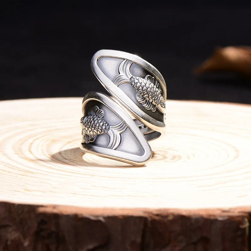 New retro vintage vintage Pisces Chengxiang ring with more than a year of personality, ethnic style ring
New retro vintage vintage Pisces Chengxiang ring with more than a year of personality, ethnic style ring