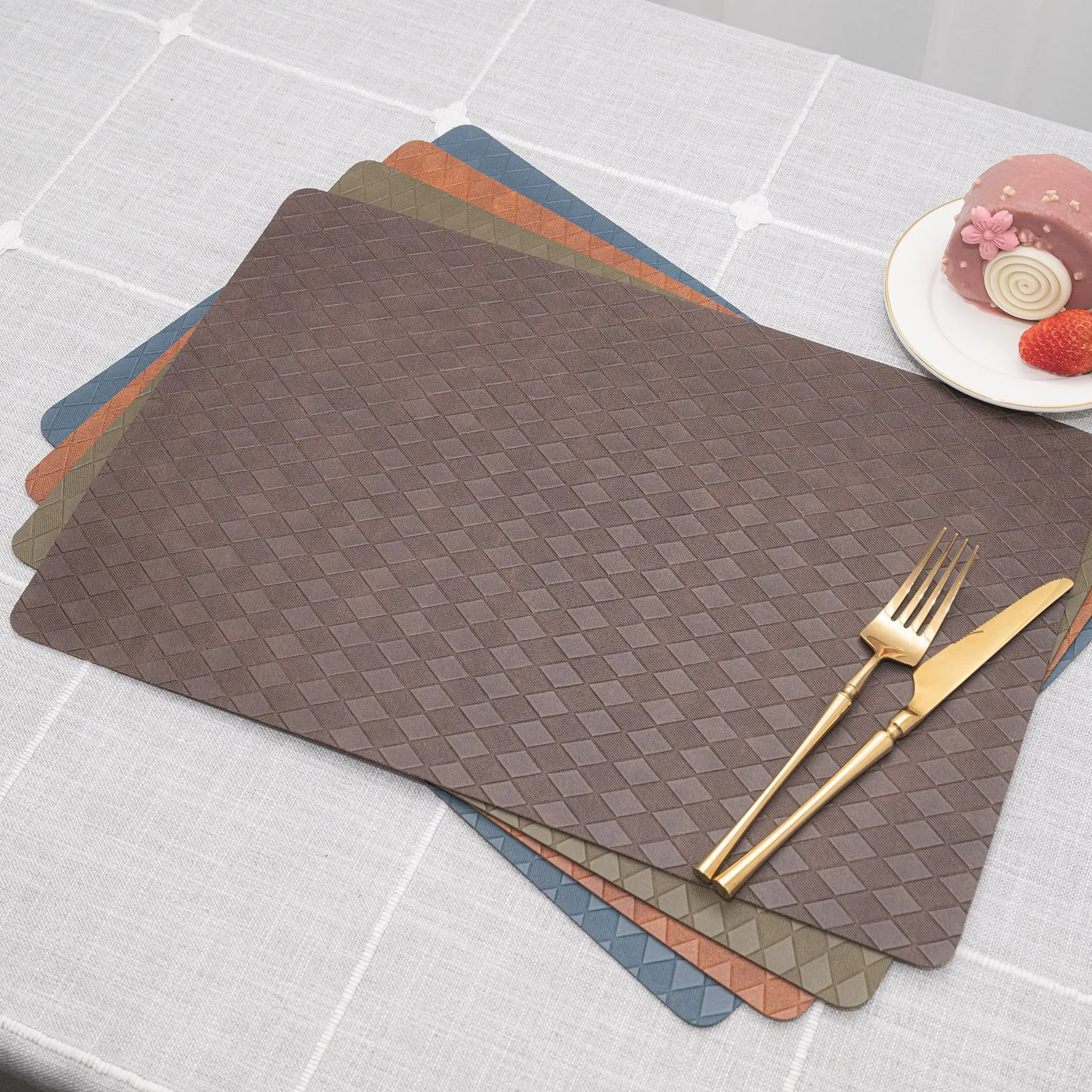 PU Leather Placemats Desktop Decoration Coaster Set Insulation Mat Oil-Proof Waterproof Rectangle Place Mats Kitchen Supplies
PU Leather Placemats Desktop Decoration Coaster Set Insulation Mat Oil-Proof Waterproof Rectangle Place Mats Kitchen Supplies