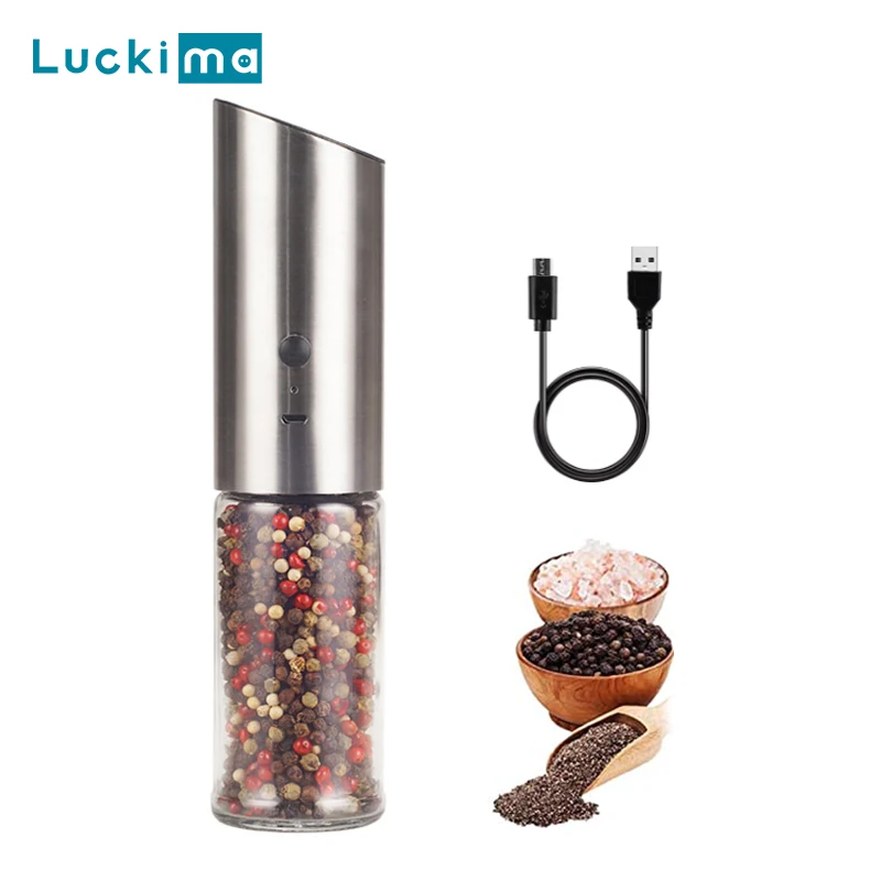 Electric Salt Pepper Grinder USB Rechargeable Automatic Gravity Spice Mill Adjustable Coarseness Stainless Steel Kitchen Gadgets
Electric Salt Pepper Grinder USB Rechargeable Automatic Gravity Spice Mill Adjustable Coarseness Stainless Steel Kitchen Gadgets