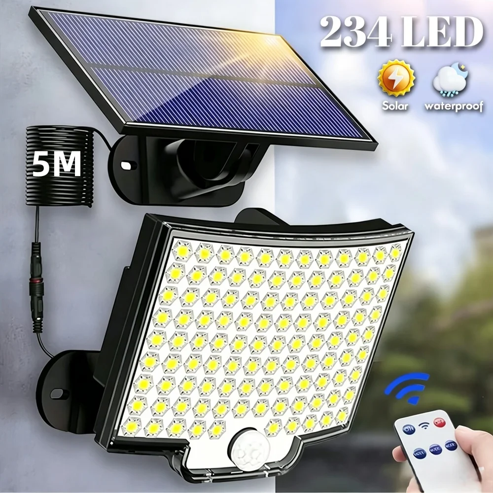 234LED Solar Lights Outdoor 3 Working Modes Super Bright Motion Sensor IP65 Waterproof Flood Wall Security Lights Garage Yard
234LED Solar Lights Outdoor 3 Working Modes Super Bright Motion Sensor IP65 Waterproof Flood Wall Security Lights Garage Yard
