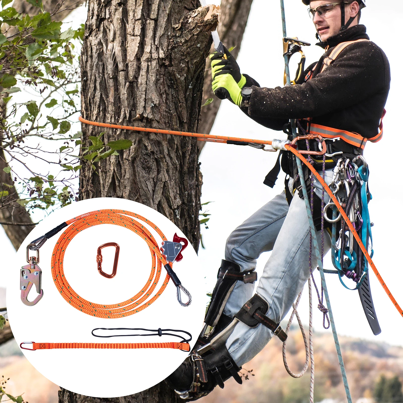 Steel Core Flipline, Arborist Flipline, Flip Line For Tree Climbing With Alloy Steel Snap Hook, Aluminum Alloy Carabiner And
Steel Core Flipline, Arborist Flipline, Flip Line For Tree Climbing With Alloy Steel Snap Hook, Aluminum Alloy Carabiner And