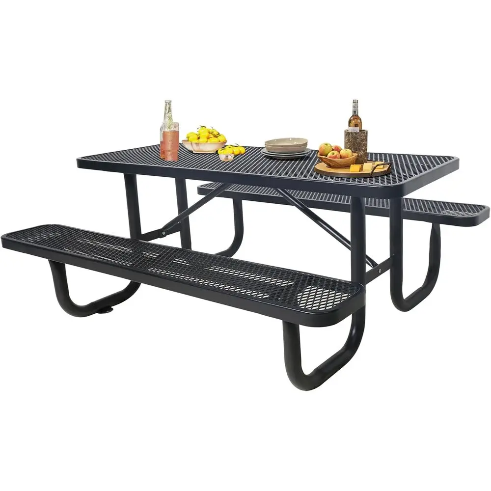 Durable 4-Feet Metal Outdoor Picnic Table Set with Benches for Patio, Garden, Backyard, and Porch in Black
Durable 4-Feet Metal Outdoor Picnic Table Set with Benches for Patio, Garden, Backyard, and Porch in Black