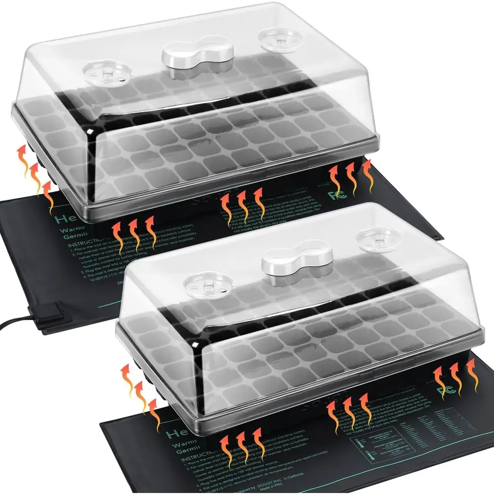 60-Cell Seed Starter Kit - Seed Trays with Domes, Cell Trays, and Heat Mats for Germination and Propagation
60-Cell Seed Starter Kit - Seed Trays with Domes, Cell Trays, and Heat Mats for Germination and Propagation