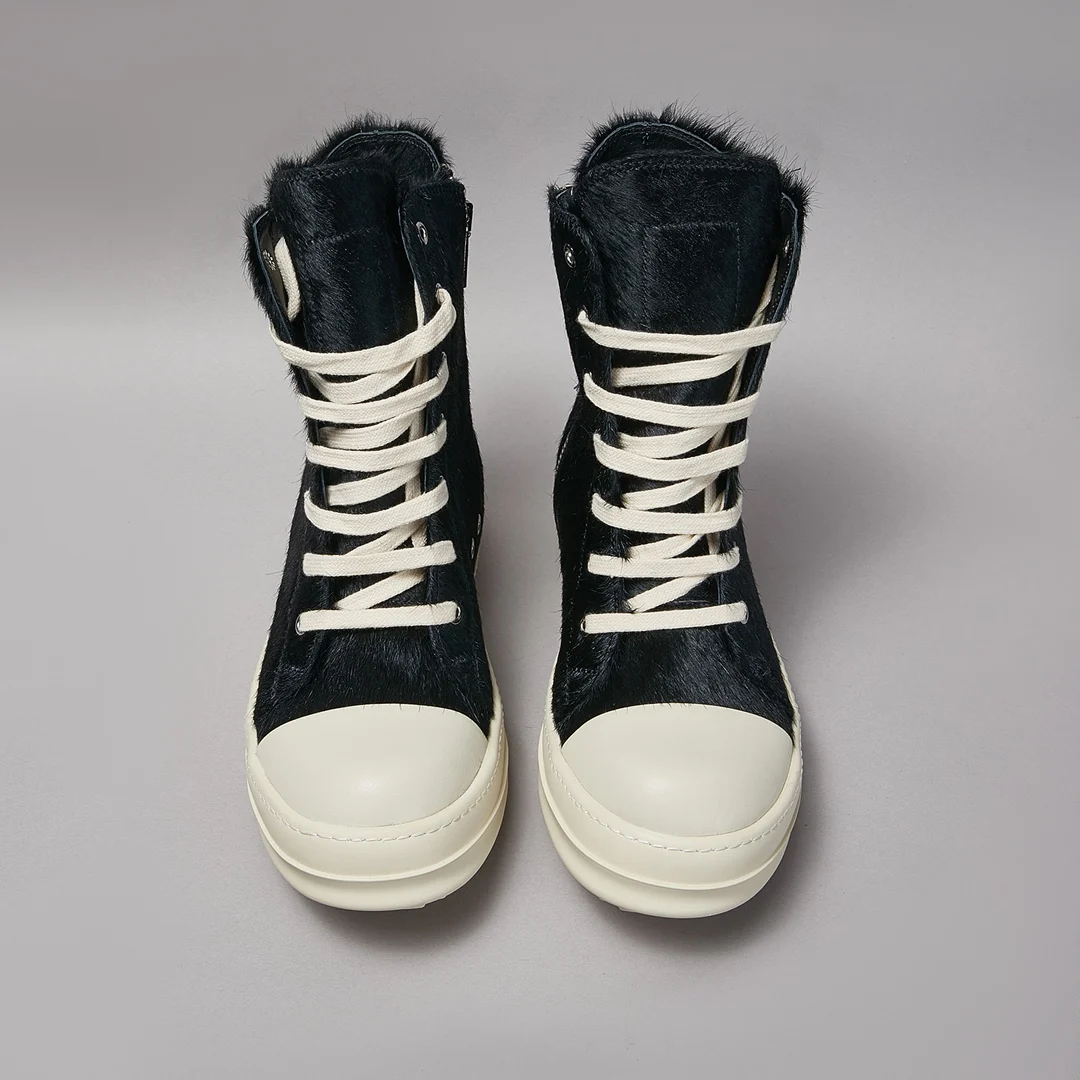 Brand Men Casual Shoes Leather Furry Sneakers Women High Top Black Horsehair Shoe Thick Soled Outdoor Luxury Designer Ankle Boot
Brand Men Casual Shoes Leather Furry Sneakers Women High Top Black Horsehair Shoe Thick Soled Outdoor Luxury Designer Ankle Boot