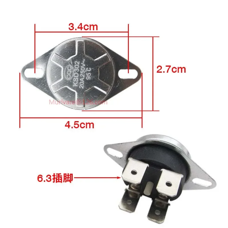 2Pcs 16A 20A250V Electric Water Heater Accessories Thermostat KSD302 Thermostat Switch
2Pcs 16A 20A250V Electric Water Heater Accessories Thermostat KSD302 Thermostat Switch