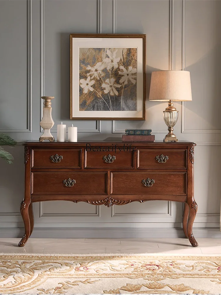 American solid wood entrance entrance cabinet end view platform aisle wall decorative cabinet
American solid wood entrance entrance cabinet end view platform aisle wall decorative cabinet