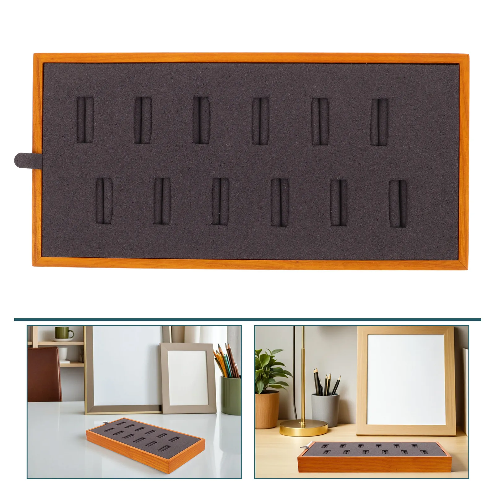 12-Compartment Solid Wood Display Tray Ring Organizer Storage Box For Jewelry Showcase Desk Vanity Use Jewelry Display Organizer
12-Compartment Solid Wood Display Tray Ring Organizer Storage Box For Jewelry Showcase Desk Vanity Use Jewelry Display Organizer