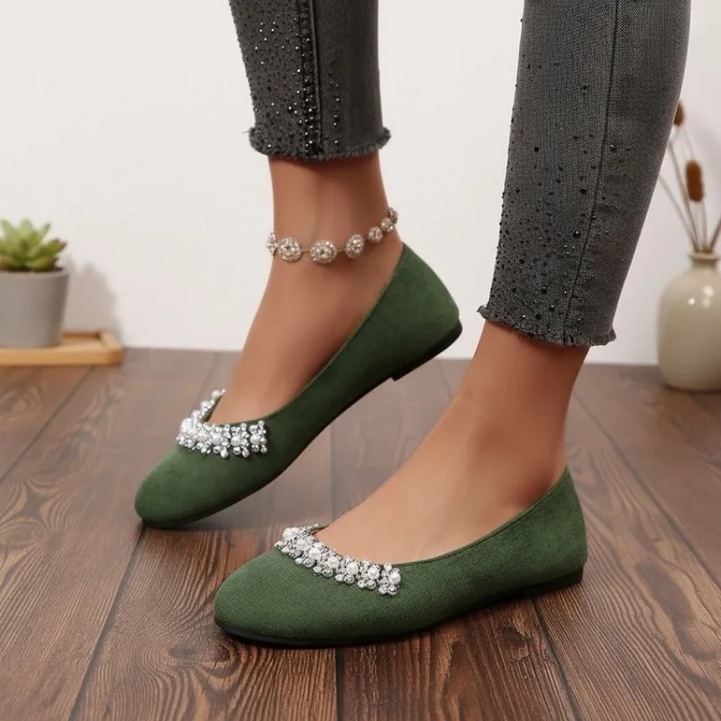 Beaded Soft Sole Single Shoes Women's Fashion Round Toe Shallow Mouth Comfortable Lightweight Low Top Shoes
Beaded Soft Sole Single Shoes Women's Fashion Round Toe Shallow Mouth Comfortable Lightweight Low Top Shoes