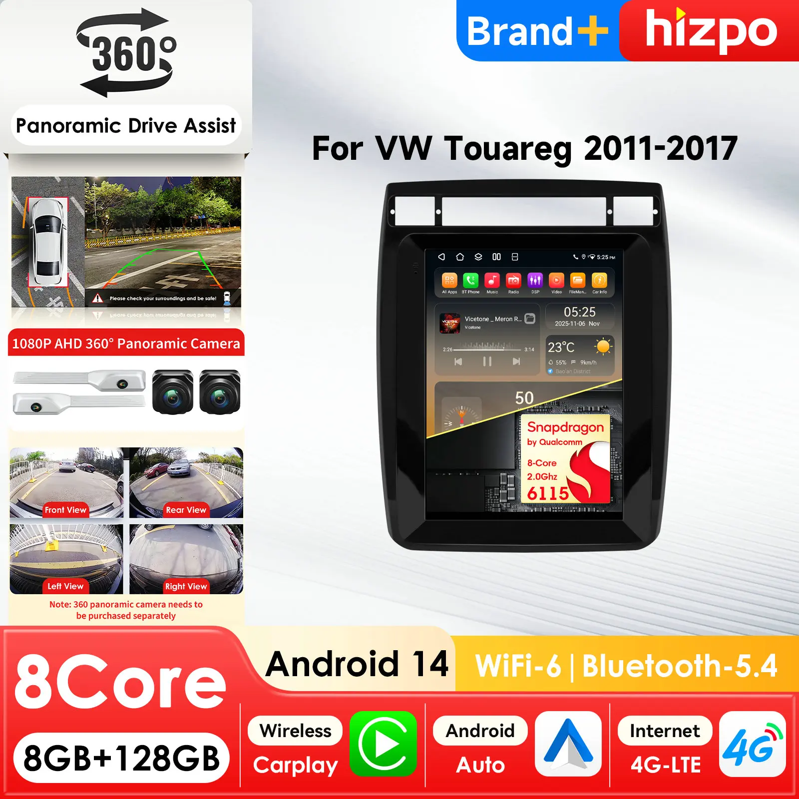 9.7'' 6115 2din Android Car Radio Multimedia Video Player For VW Touareg 2011-2017 AutoRadio Carplay GPS Carplay QLED Screen
9.7'' 6115 2din Android Car Radio Multimedia Video Player For VW Touareg 2011-2017 AutoRadio Carplay GPS Carplay QLED Screen