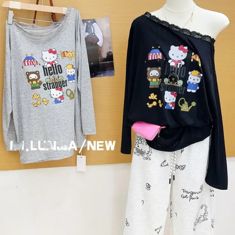 Hello Kitty Beautiful Fashionable Early Spring New Oblique Shoulder One-Shoulder Long-Sleeved Tops Girl Cute Ins Birthday Gift
Hello Kitty Beautiful Fashionable Early Spring New Oblique Shoulder One-Shoulder Long-Sleeved Tops Girl Cute Ins Birthday Gift
