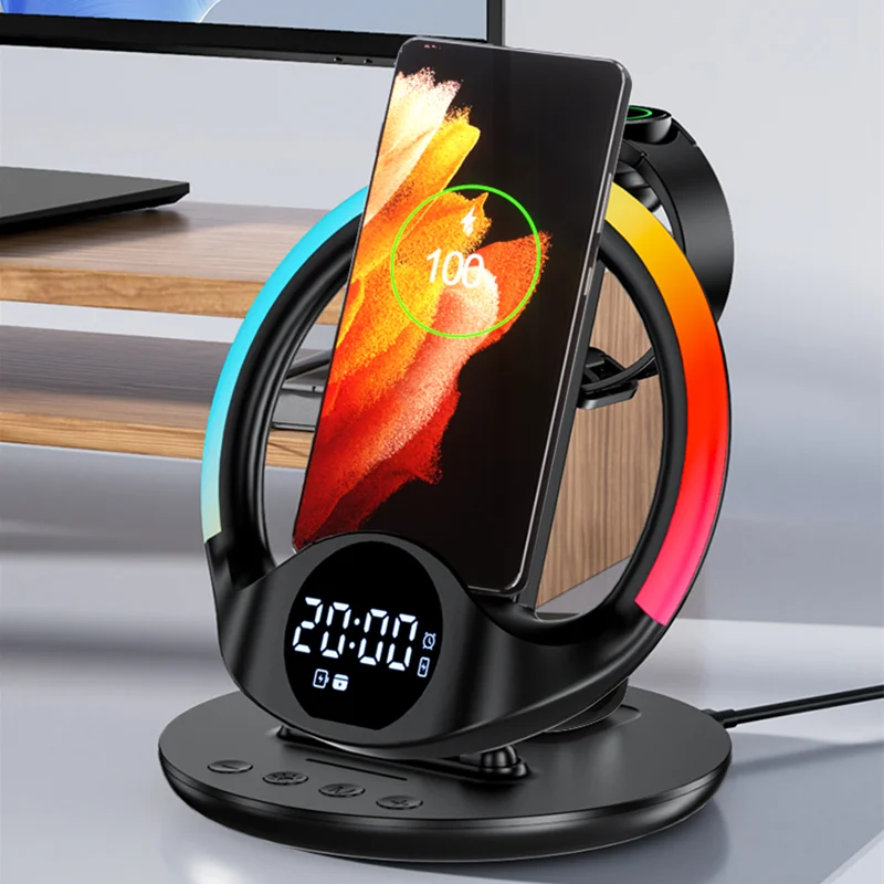 6-in-1 Wireless Charger RGB Ambient Light & Alarm Clock Station for Samsung Galaxy S24/S23 Galaxy Watch 2-7 Active 1 2 Buds Pro
6-in-1 Wireless Charger RGB Ambient Light & Alarm Clock Station for Samsung Galaxy S24/S23 Galaxy Watch 2-7 Active 1 2 Buds Pro