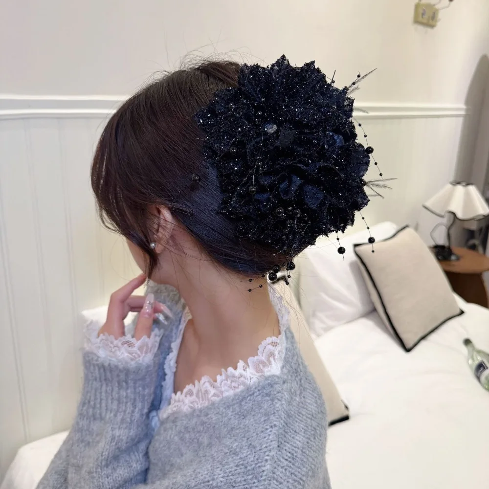 Elegant Peony Flower Grasping Clip Tassel Sequin Flower Hairgrips Plastic Shark Clip Girl
Elegant Peony Flower Grasping Clip Tassel Sequin Flower Hairgrips Plastic Shark Clip Girl