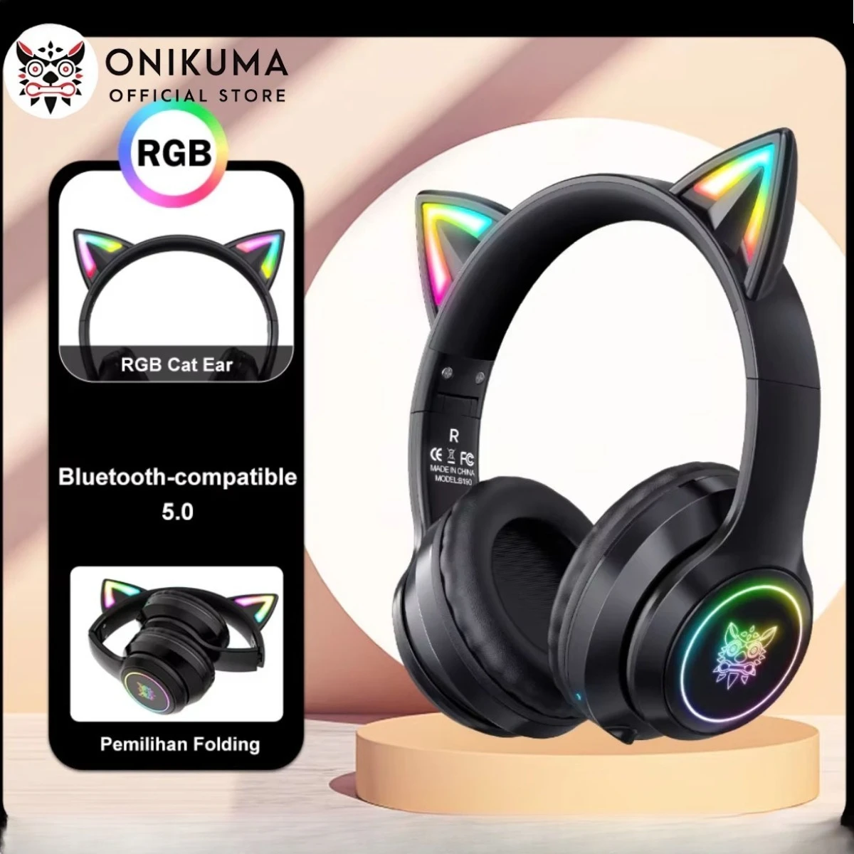 ONIKUMA B90 Wireless Headset Dual Mode Compatible Bluetooth 5.0 Foldable Gaming Headsets RGB Lights Noise-Canceling Mic Stereo
ONIKUMA B90 Wireless Headset Dual Mode Compatible Bluetooth 5.0 Foldable Gaming Headsets RGB Lights Noise-Canceling Mic Stereo