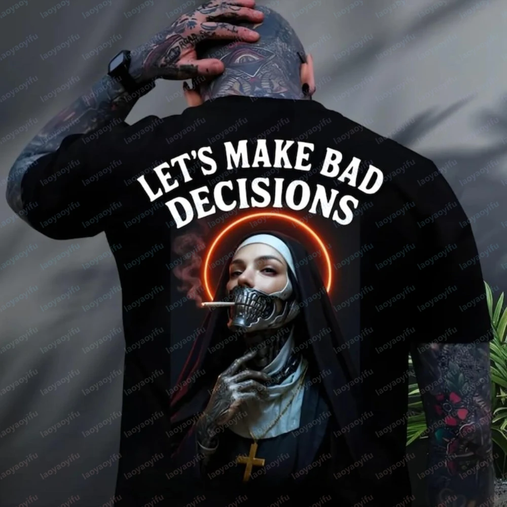Let's Make Bad Decisions and Regret Nothing T-Shirt Smoking Nun Sweatshirt Bad Nuns Graphic Dark Aesthetic Horror Nun Shirt Tee
Let's Make Bad Decisions and Regret Nothing T-Shirt Smoking Nun Sweatshirt Bad Nuns Graphic Dark Aesthetic Horror Nun Shirt Tee