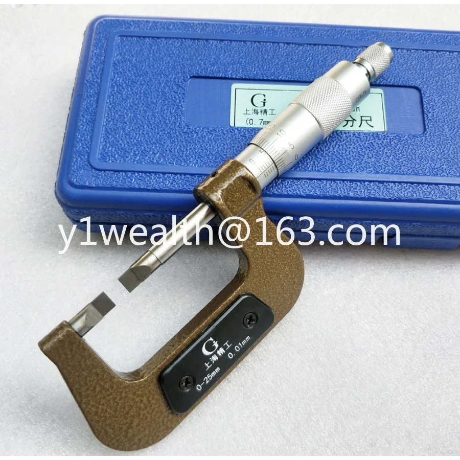 Micrometer knife edge Micrometer 0-25-50 flat head slit measuring tool Groove measuring electronic digital display 0.001
Micrometer knife edge Micrometer 0-25-50 flat head slit measuring tool Groove measuring electronic digital display 0.001