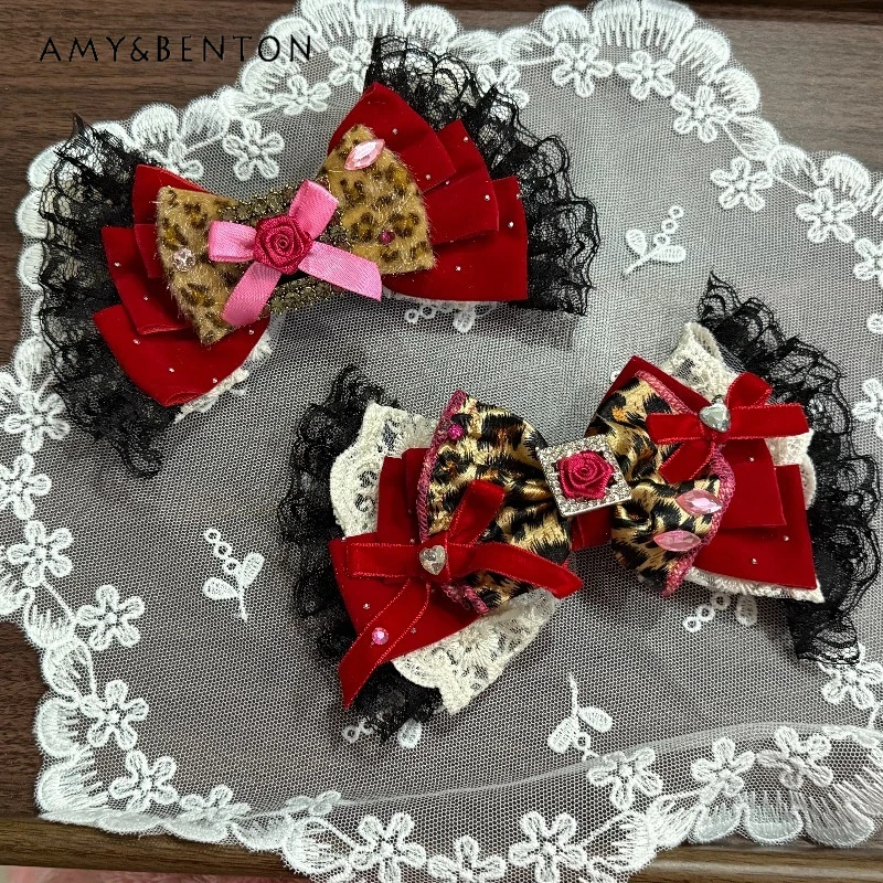 Mars Style Retro Gal Series Y2k Lace Bow Two-dimensional Subculture Hair Accessories Goth Leopard Print Rhinestone Hair Clip
Mars Style Retro Gal Series Y2k Lace Bow Two-dimensional Subculture Hair Accessories Goth Leopard Print Rhinestone Hair Clip