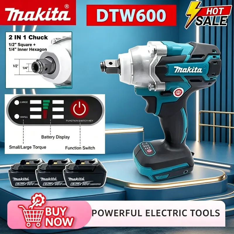 Makita DTW600 Electric Screwdriver 1/2Inch Cordless Wrench Brushless 3100IPM For 18V Battery Rechargeable Vehicle Service Tool
Makita DTW600 Electric Screwdriver 1/2Inch Cordless Wrench Brushless 3100IPM For 18V Battery Rechargeable Vehicle Service Tool