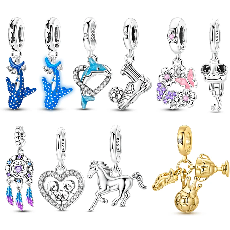 Стерлингового Серебра 925 пробы, футбольный Ловец снов, кулон с дельфином, подвески, ювелирные изделия, подходят для оригинального браслета 925, ожерелье для женщин, подарок «сделай сам» 
Стерлингового Серебра 925 пробы, футбольный Ловец снов, кулон с дельфином, подвески, ювелирные изделия, подходят для оригинального браслета 925, ожерелье для женщин, подарок «сделай сам»