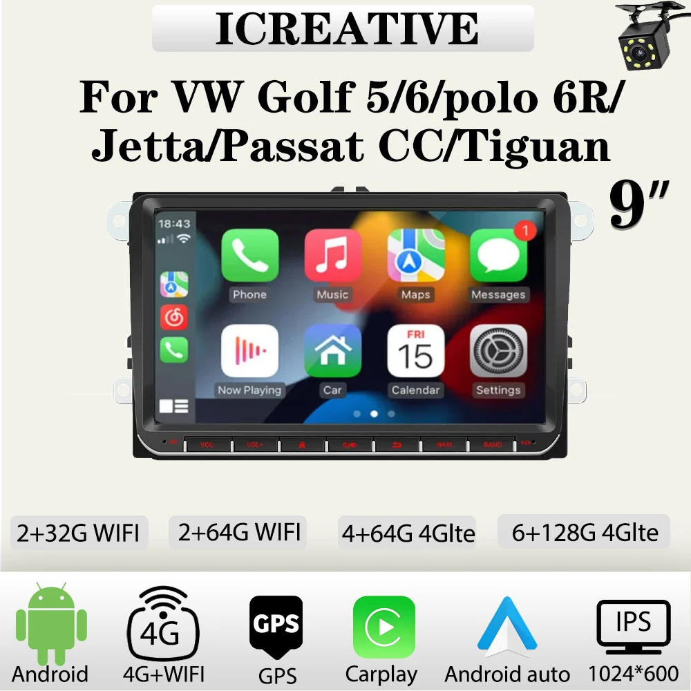 9 Inch Android Car Radio for Volkswagen Golf 5 6 Passat B6 B7 CC VW Polo 6R Jetta Tiguan Autoaudio Carplay Multimedia Navigation
9 Inch Android Car Radio for Volkswagen Golf 5 6 Passat B6 B7 CC VW Polo 6R Jetta Tiguan Autoaudio Carplay Multimedia Navigation