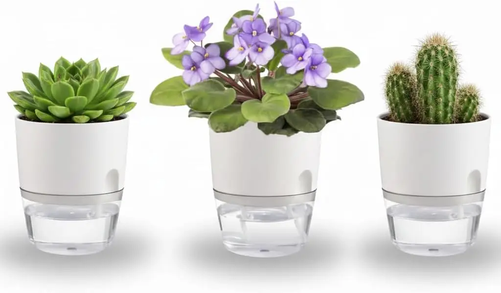 3.2" Self-Watering Planters 3-Pack, White
3.2" Self-Watering Planters 3-Pack, White