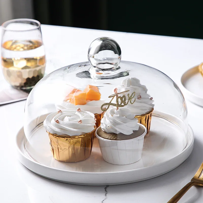 Ceramic Cake Pan Transparent Glass Cover Stand Dessert Plate Snacks Fruit Tray Dust Display Decorative
Ceramic Cake Pan Transparent Glass Cover Stand Dessert Plate Snacks Fruit Tray Dust Display Decorative
