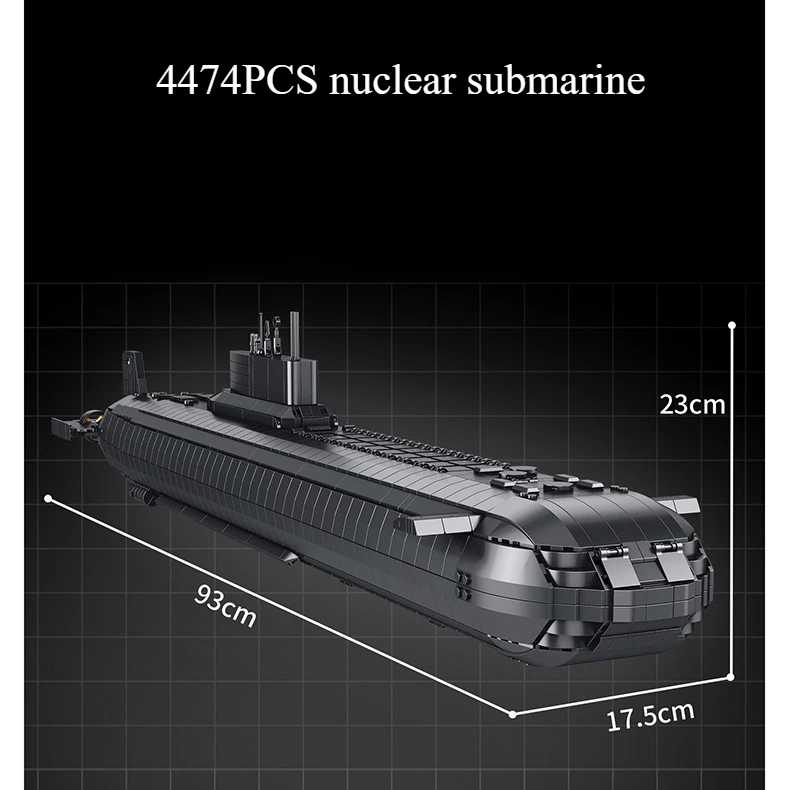 941-type Nuclear Submarine Building Block Toy Technology WWII Military Mmissile Boats Model Bricks Toys for Boy Kids Gift
941-type Nuclear Submarine Building Block Toy Technology WWII Military Mmissile Boats Model Bricks Toys for Boy Kids Gift
