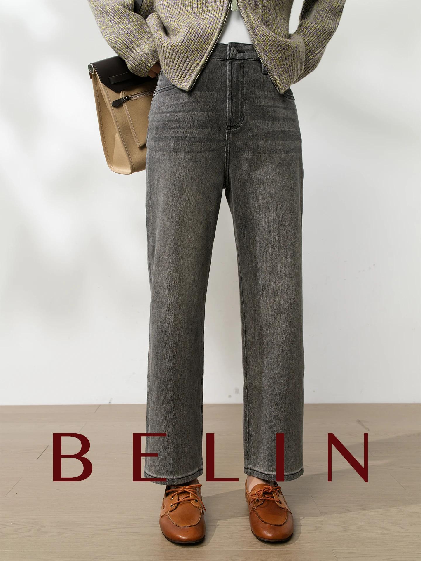Belin French Breadsti Vintage Waed Denim Jeans Women's Straight Leg Slimming 9-Piece Pants High Waist Cotton Stretch
Belin French Breadsti Vintage Waed Denim Jeans Women's Straight Leg Slimming 9-Piece Pants High Waist Cotton Stretch