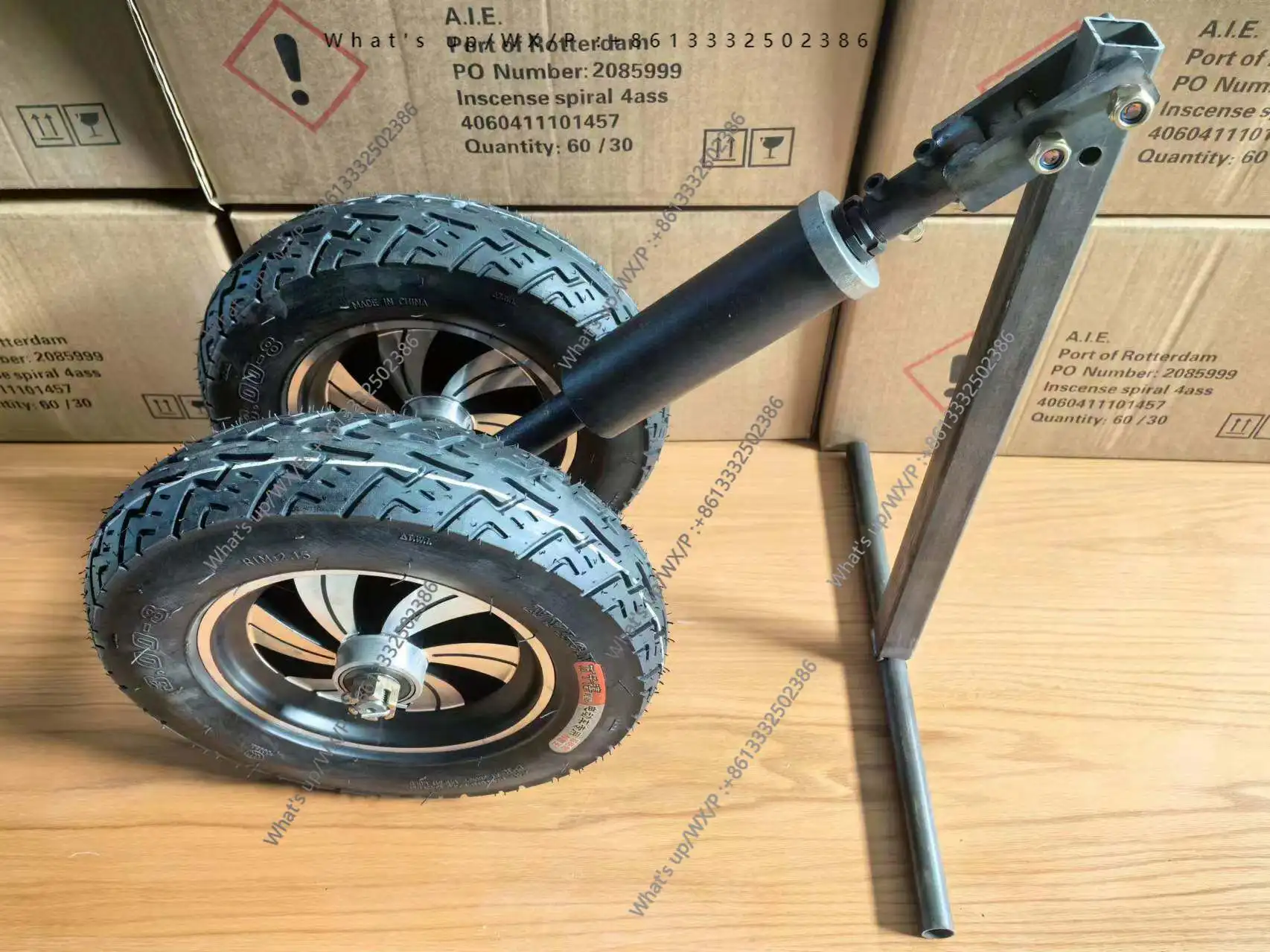Double wheel front direction column trolley direction wheel electric reverse riding donkey handle assembly 35cm large wheels
Double wheel front direction column trolley direction wheel electric reverse riding donkey handle assembly 35cm large wheels