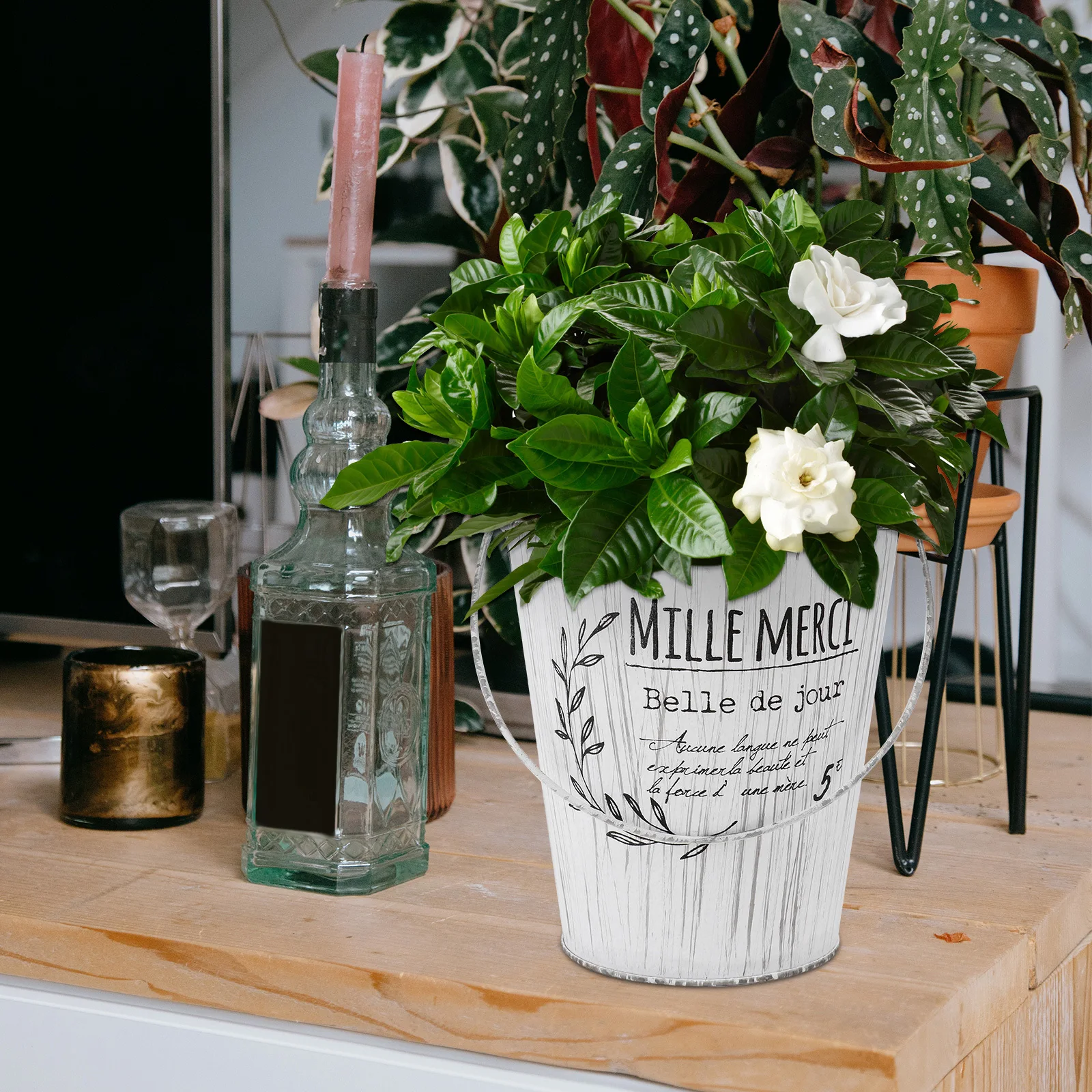 1Pcs White Simple Flower Pot Flower Shop Decor Multi-Function Floral Arranging Bucket Pastoral Style Desktop Storage
1Pcs White Simple Flower Pot Flower Shop Decor Multi-Function Floral Arranging Bucket Pastoral Style Desktop Storage