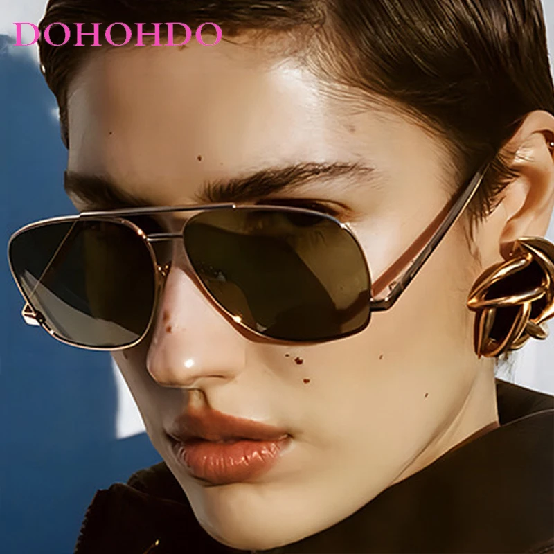 Punk Metal Double Bridge Pilot Oversized Frame Women's Sunglasses Luxury Brand Designer Men Sunglass Drive Travel Goggles UV400
Punk Metal Double Bridge Pilot Oversized Frame Women's Sunglasses Luxury Brand Designer Men Sunglass Drive Travel Goggles UV400