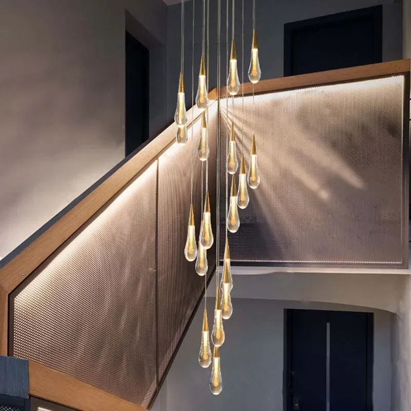 Modern Long Crystal LED Chandelier For Staircase Living Room Luxury Gold Cristal Hanging Lamps Large Home Indoor Light Fixtures
Modern Long Crystal LED Chandelier For Staircase Living Room Luxury Gold Cristal Hanging Lamps Large Home Indoor Light Fixtures