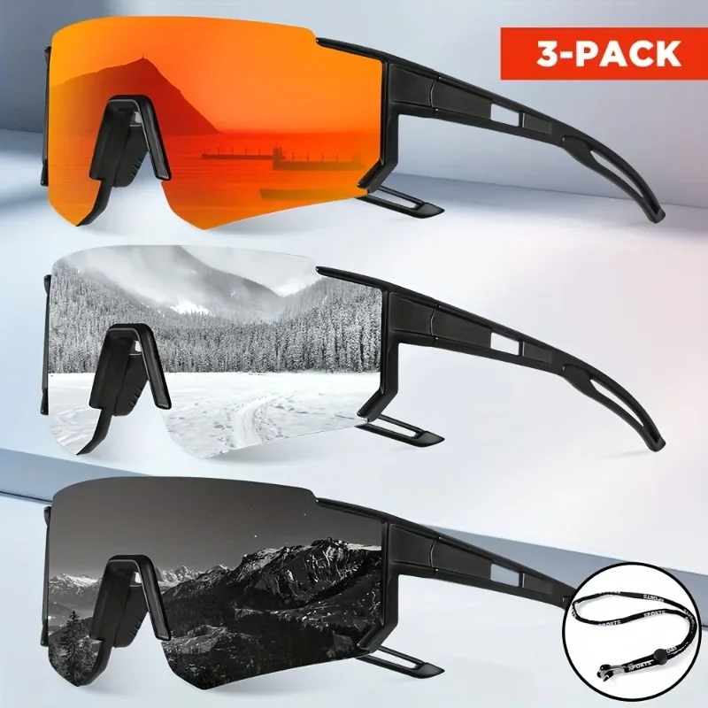 3-Pack Men's Sports Sunglasses, Men's Sunglasses Wrap Protection Bike, Fishing, DrivingDDD
3-Pack Men's Sports Sunglasses, Men's Sunglasses Wrap Protection Bike, Fishing, DrivingDDD