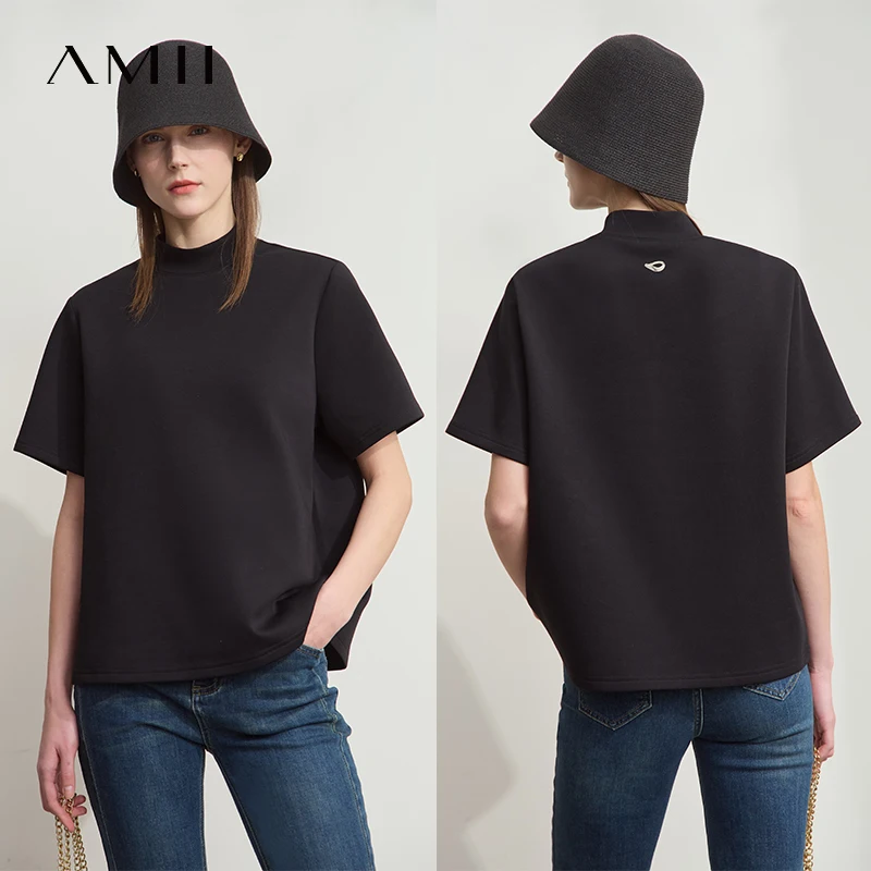 AMII Casual Top Women 2025 Summer New Printed Turtleneck Short Sleeve Shirts For Woman Fashion Letter Knit Clothes Lady 12522021
AMII Casual Top Women 2025 Summer New Printed Turtleneck Short Sleeve Shirts For Woman Fashion Letter Knit Clothes Lady 12522021